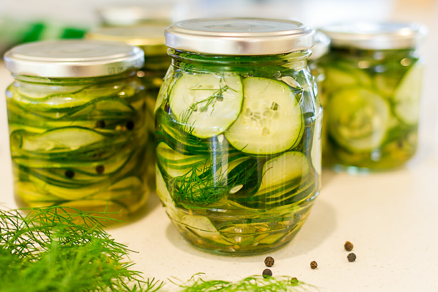 cucumbers in jar