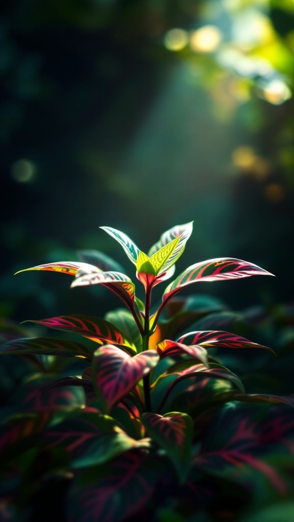 Close-up of a Prayer Plant with vibrant leaf patterns