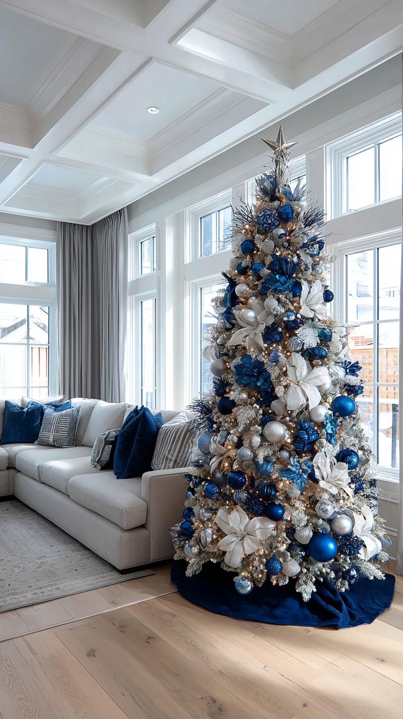 25 Blue And Silver Christmas Tree Ideas To Spark Holiday Magic - Grow ...