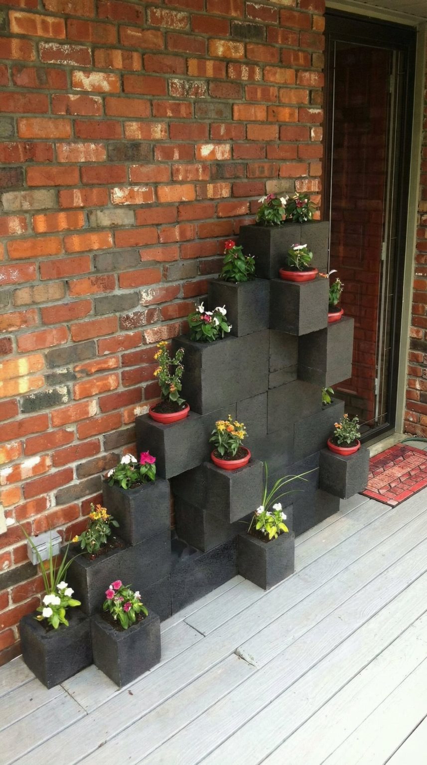 Porch Blocks 20+ Cheap, Easy & Eye-Catching Cinder Block Garden Ideas! - Grow Your Yard